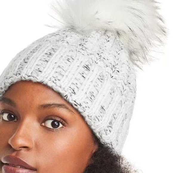 ?Kyi Kyi Chunky Wool Blend Beanie with Faux Fur Pom main image 4